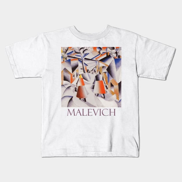 Morning in the Village after a Snowstorm by Kazimir Malevich Kids T-Shirt by Naves